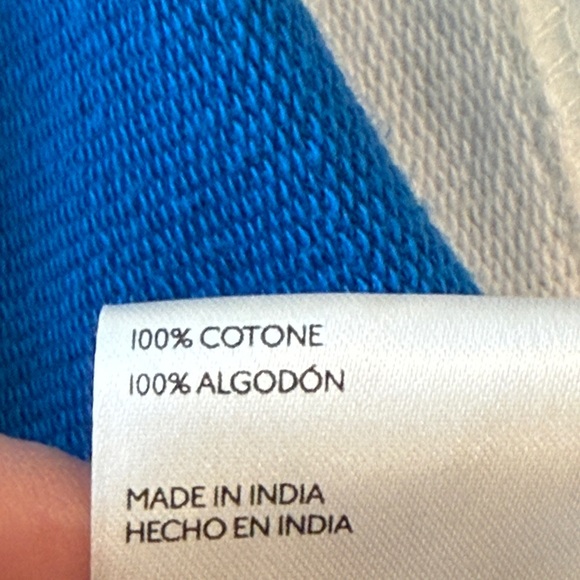 Anthropologie Maeve Blue/White French Terry Sweatshirt Size Medium - Picture 14 of 16